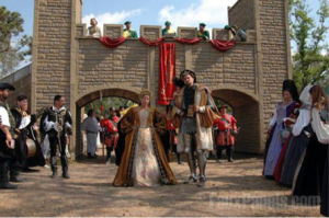 Rennaisance Faire set design with decorative stone panels