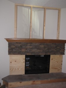 The panels were mounted onto the face of the removable fireplace.