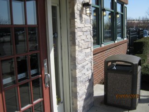 Close up view of a Max and Erma's new restaurant entrance
