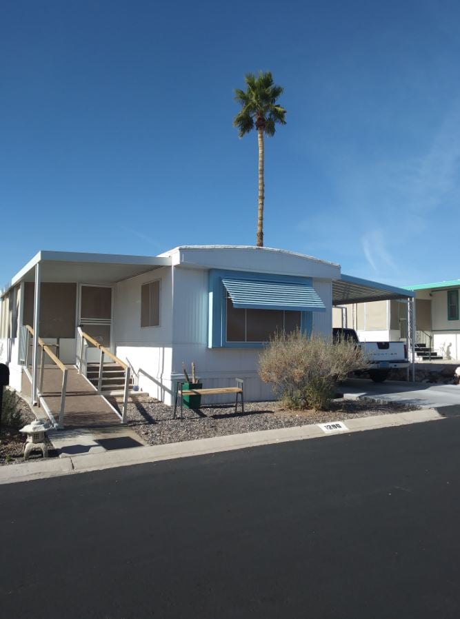 Before photo of mobile home.