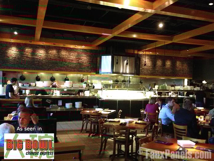 A chinese restaurant's interior design gets a nice upgrade with faux stone.