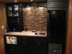 Buy faux stone kitchen back splashes online for a sleek look. 