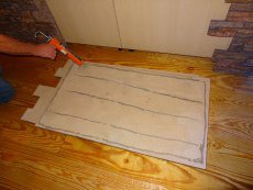 Apply glue to the back of your panel as shown.