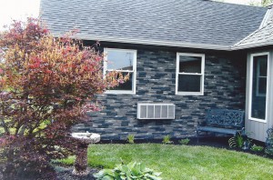 Nailon faux stone siding panels are easy to cut to size. Cutting panels to fit around windows and other elements is a simple process that can be done with most conventional wood cutting tools.