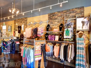 The Drystack style create visual interest for custom clothing store Shakabuku